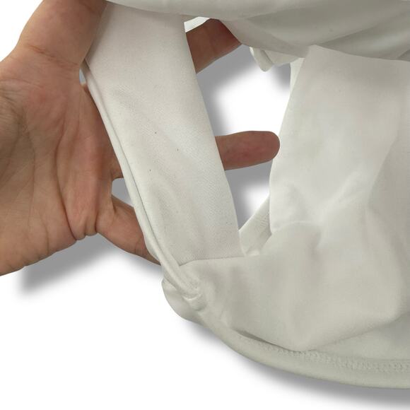 NEW Bar III White One Piece Swimsuit Size Small Cut Out Mesh One Shoulder Swim - Picture 7 of 7